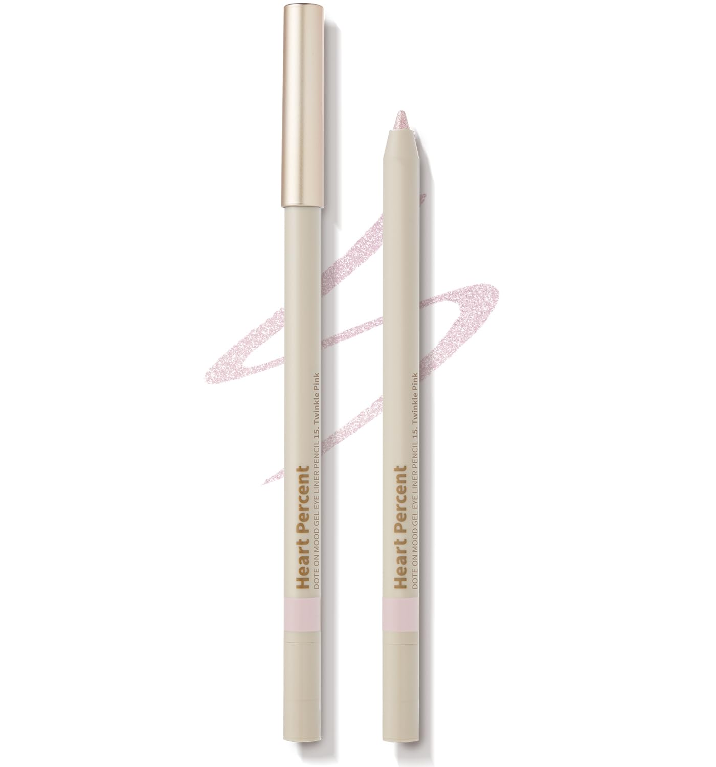 ハートパーセント(Heart Percent) ドットオンムードジェルアイライナーペンシル Dote On Mood Gel Eyeliner Pencil ウォータープルーフペンシルアイライナー/涙袋/アイブロー/コンシーラ 高密着 シャドウ 内臓シャープナー (15. トゥインクルピンク) 韓国コスメ