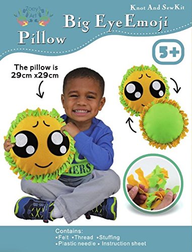 Big Eye Face Craft Kids Sewing Kit, Offers Hours of Fun for Boys and Girls, Emoji, Sew and Stuff Kit, Ideal Kids Craft Kit Includes all Supplies, Fun Activity, Ages 5-12, Ideal Indoor Activity