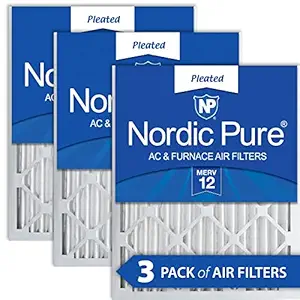 Nordic Pure 14x25x2M12-3 MERV 12 Pleated Air Condition Furnace Filter, Box of 3