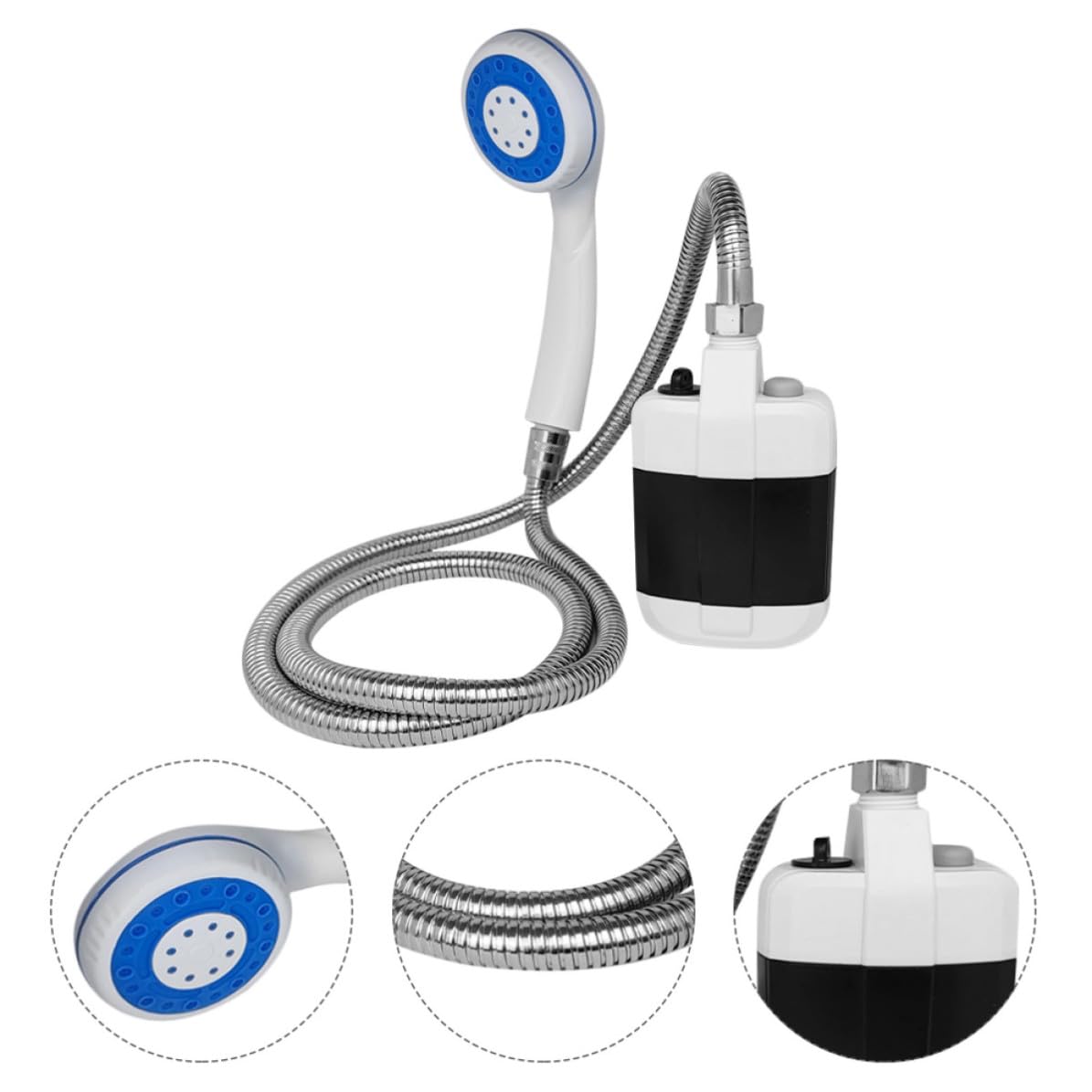 YARNOW Doccia da Campeggio Portatile USB Ricaricabile, Sprayer | Ugello Multifunzione, Design Compatto, Metallo, Uso Domestico e Indoor