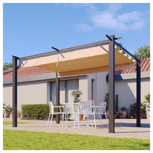 10'x12' Retractable Pergola with Canopy