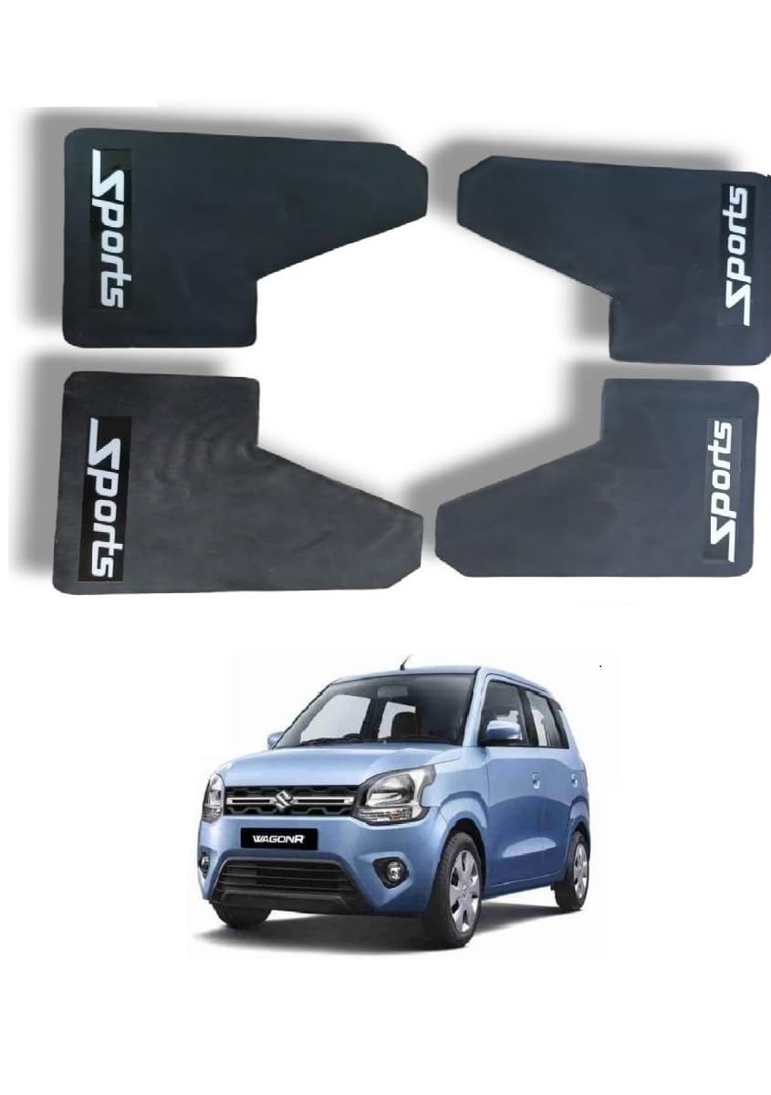 Sports Mud Flaps for Maruti Suzuki WagonR, Black, Set of 4-image-46