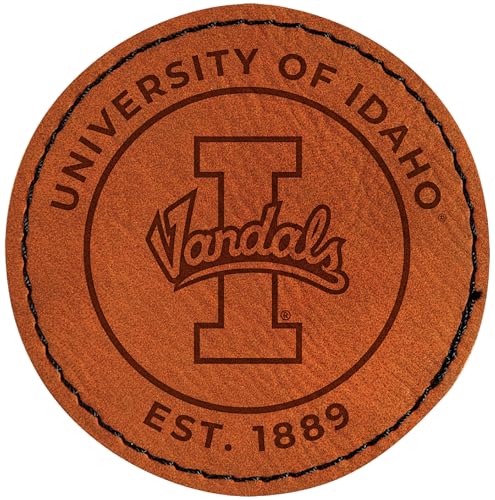 Idaho Vandals Officially Licensed Circular Leatherette Patch - Iron-On with Adhesive Back 2-Pack