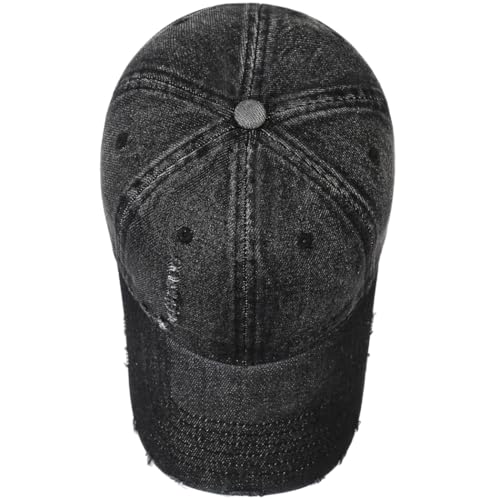 Image of Vintage Washed Denim Distressed Dad Hats Baseball Caps for Men Women