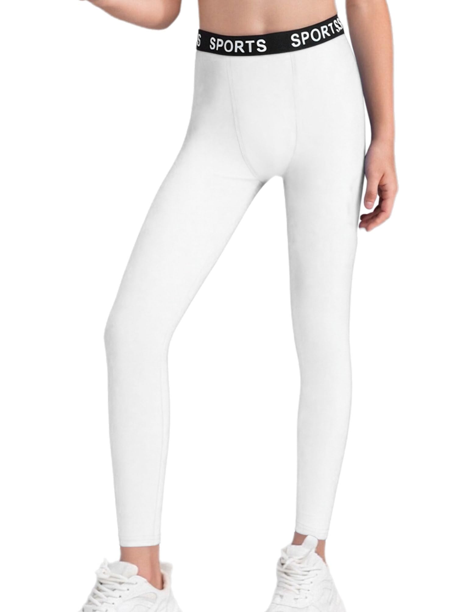 inhzoy Calzamaglia da Corsa Running Jogging Bambino e Ragazzo Fitness Leggings Sportivi da Allenamento a Vita Alta Pantaloni Compression Calcio Basket Sportswear