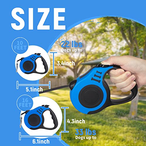 Retractable Dog Leash Automatic Telescopic Tractor Dog Tape, Pet Tape 10/16 FT Durable and Convenient, with Non-Slip Handle, Suitable for Small and Medium-Sized Dogs Blue Retractable Dog Leash Automatic Telescopic Tractor Dog Tape, Pet Tape 10/16 FT Durable and Convenient, with Non-Slip Handle, Suitable for Small and Medium-Sized Dogs Blue