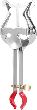 Vaguelly Trumpet Marching Clamp Metal Plating trombone Music Sheet Clip Silver Trumpet Lyre Instrument Holder Accessories for Marching Band
