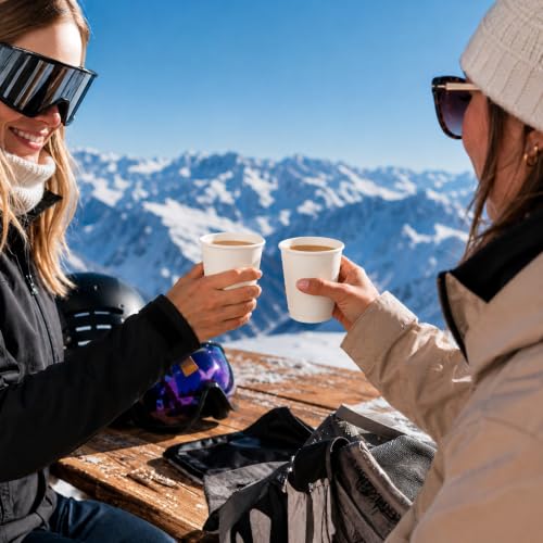 Image of Restaurantware 8-Ounce Disposable Cups, Pack of 500 Double Wall Hot Cups - Lids Sold Separately, Rippled Wall and White Paper Insulation, Ideal for Serving Coffee, Hot Chocolate, Tea, and More