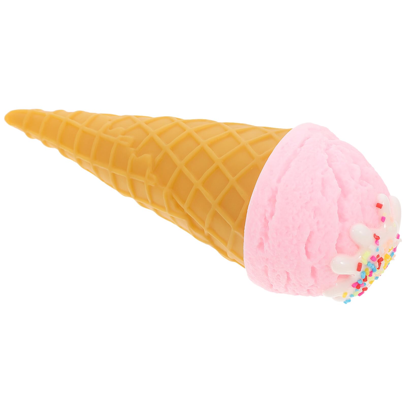 YARNOW Fake Ice Cream Cone Model Pink Plastic Simulation Dessert Food Play Prop for Kitchen Pretend Play and Photography Display
