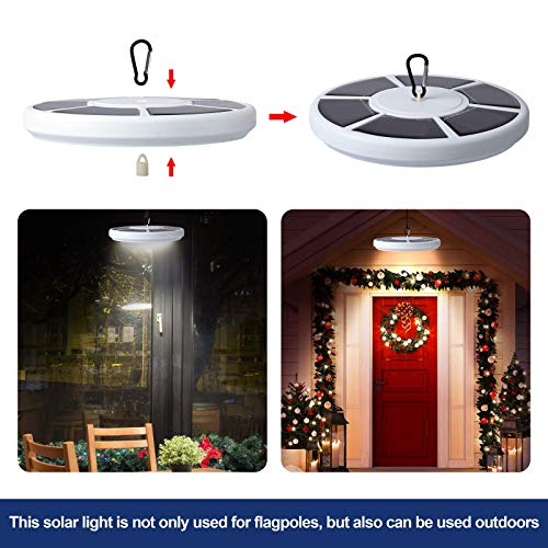 Wevalor Solar Flag Pole Light, Super Bright And Longest Lasting Led Solar Powered Flagpole Light For Most 15 To 25Ft Flag Poles, Waterproof Flag Lights Fits 0.5" Wide Flag Ornament Spindles (White) #TOP5