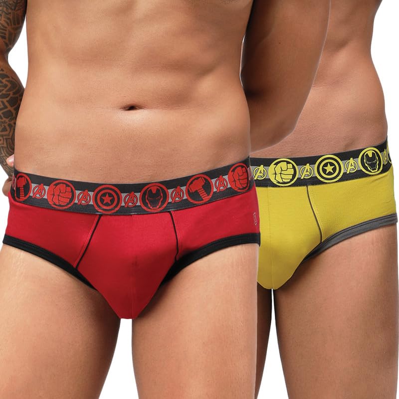 Image of Zoiro Men Cotton Blend Printed Marvel Brief Pack of 2 |Colours May Vary