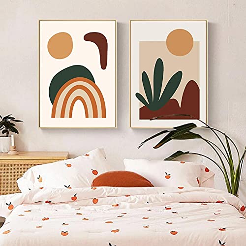 Décoration murale bohême avec paysage abstrait moderne sur toile