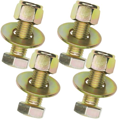 Image of 7 /8 inch x 2-1 /2 inch Hex Head Bolt by Color Galvanization with Nylon Lock nut and Large Size Washer Assortment Kit,Alloy Steel,Grade 8.(4pcs Pack),by Metalsuberg