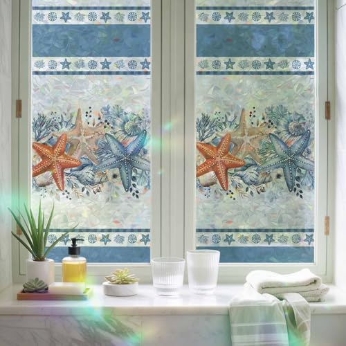 Película de privacidad para ventana arcoíris azul 17.7 x 78.7 pulgadas miniatura 3