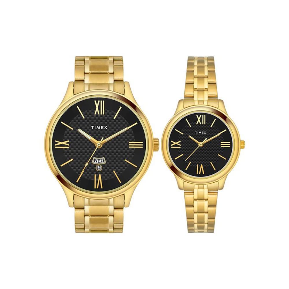 TIMEX Stainless Steel Unisex Analog Black Dial PairS Watch - Tw00Pr283 (B0BCQWBGDG) Amazon Price History, Amazon Price Tracker