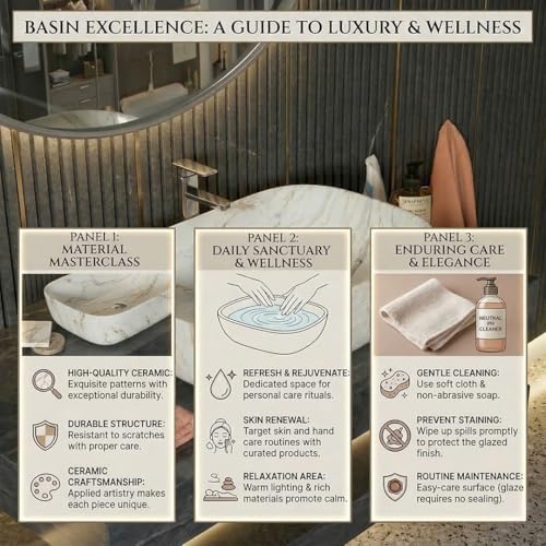 Image of ARQUIN Wash Basin for Bathroom Table Top Washbasin, Countertop Basin | Ceramic Washbasin Bathroom,Hotel | Living Room | Office Vanity Wash Basin (17.91x12.8 x5.31 Inch)