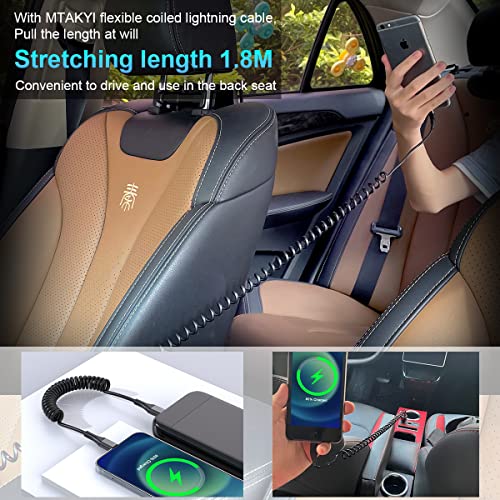 Cavo USB Elastico a Spirale, [Certificato MFi]