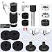 Facmogu 13PCS Cymbal Replacement Accessories, Standard Hi-Hat Clutch, Drum Cymbal Felt Pads Include Wing Nuts & Washers & Plastic Cymbal Sleeves, Replacement for Drum Set - Black