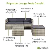 ArtLife Polyrattan Lounge Punta Cana M für 3-4 Personen mit Tisch in grau-meliert mit Bezügen in Dunkelgrau - 3