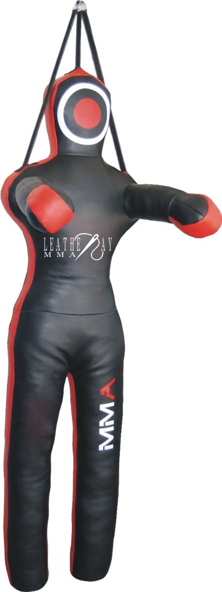 LEATHERAY MMA Jiu Jitsu Judo Punching Bag Grappling Dummy Black Canvas-70 inches-Unfilled