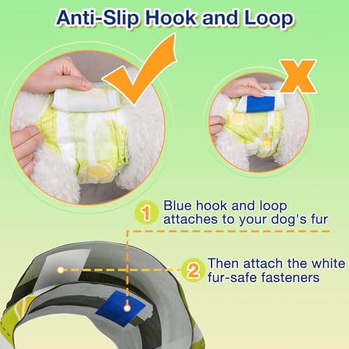 Image of Dono Dog Diapers Male 60ct, Disposable Non-Slip Male Dog Wraps, Super Absorbent Puppy Diapers with Rapid-Dry Technology, Wetness Indicator, Leak-Proof Doggie Pampers, X-Small