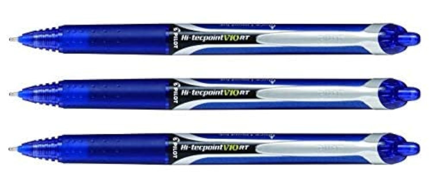 Pilot Hi-Tecpoint V10 RT Liquid Ink Rollerball Pen -Broad Tip - (Blue 3)-image-8