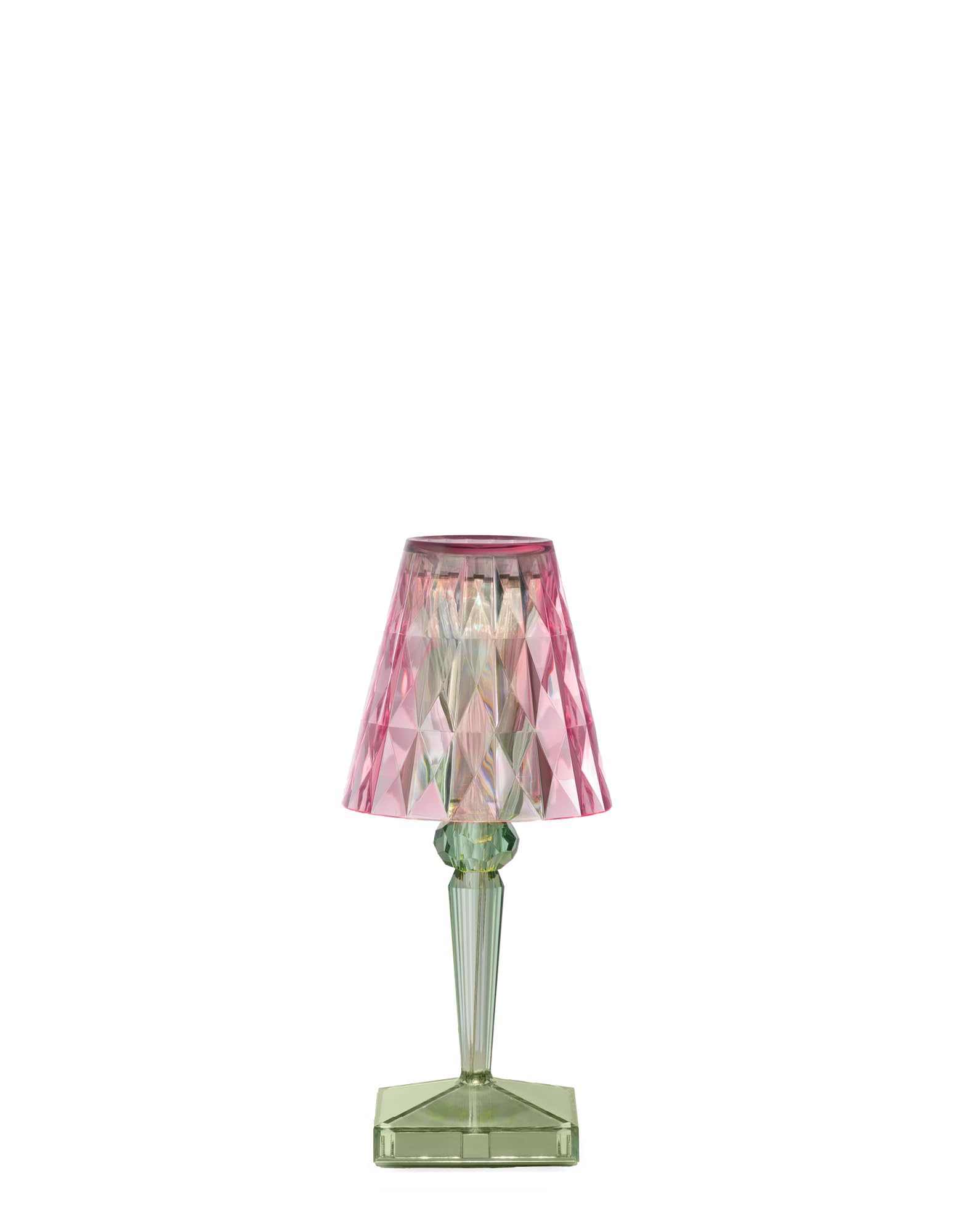 Kartell Battery, Batteriebetriebene Tischleuchte, H 30 cm, Rosa/Mint