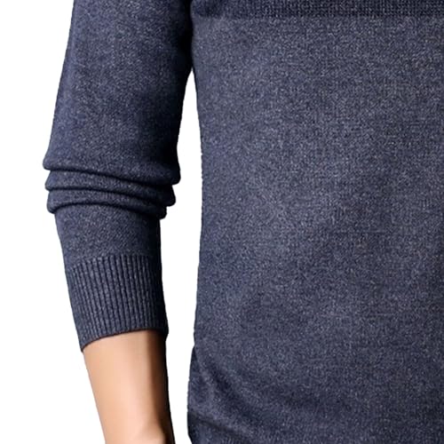 Men's Warm Quarter Zip Sweater Casual Mock Neck Retro Pullover Slim Fit Lightweight Cotton Sweaters2