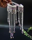 Water Drop Hairpin Tassels Hair Claw for Hanfu Kimono Yukata Peri Handwork (Pruple)