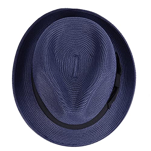 Chapeau Fedora bleu taille M anti-transpiration pour soleil