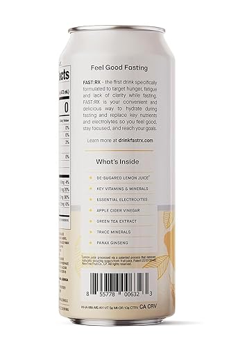 Miniatura 3 de FastRX - Electrolitos para ayunas, soporte GLP-1, espumoso de limón, sin azúcar, supresor del hambre con vitaminas y minerales, cero calorías y