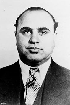 Al Capone Mug Shot Old School Gangster Famous Mugshot Mafia Scarface Mobster Portrait Godfather Mob Boss Chicago Outfit Vintage Black and White Pictures Cool Wall Art Print Poster 24x36