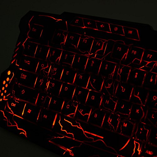 Teclado Gamer Ruilogod Ergonomico USB Retroiluminado miniatura 4