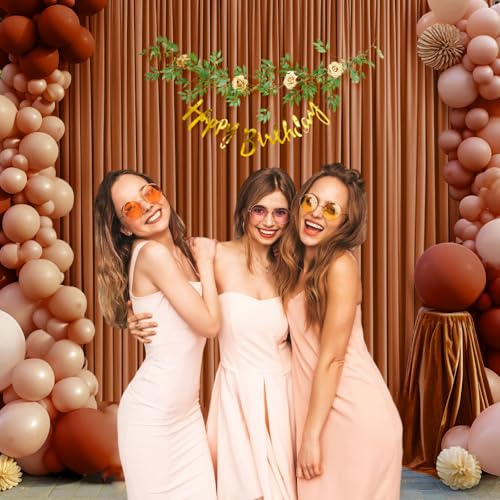 Image of 10 x 7 Feet Bronze Backdrop Curtain for Partie, Background Curtains for Photoshoot, Birthday, Wedding, Halloween, Thanksgiving, Christmas, New Year Party Decorations 5Ft x 7Ft, 2 Panels