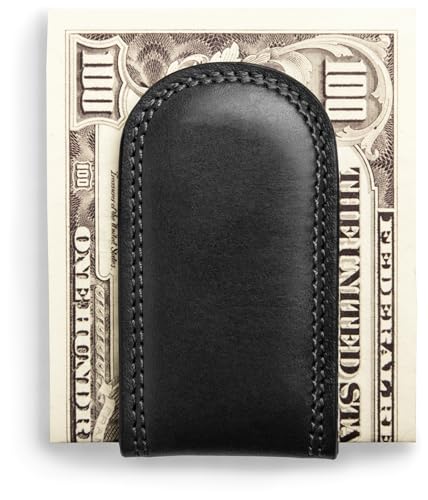 Bosca Men's Leather Money Clip Wallet - Magnetic, Luxury Full Grain Italian Dolce Leather Slim Clip For Men, Hand Stitched, Gift-Ready Packaging, Black3