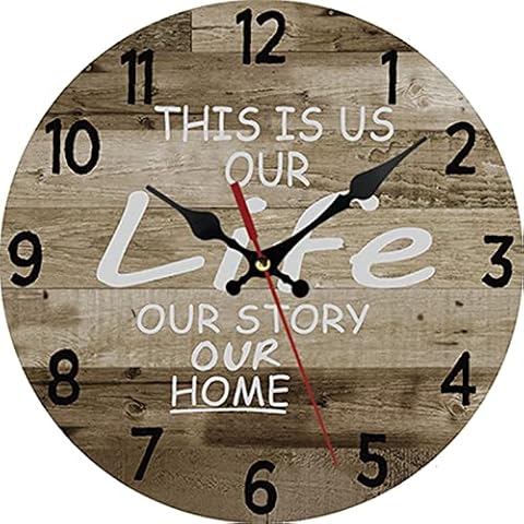 Reloj de Pared Decorativo de Madera de 12 Pulgadas para Sala de Estar Cover