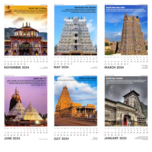 Image of Tallenge - Temples Of India - 2024 desk Calendar - 6 x 9 Inches (Paper, Desk Calendar)