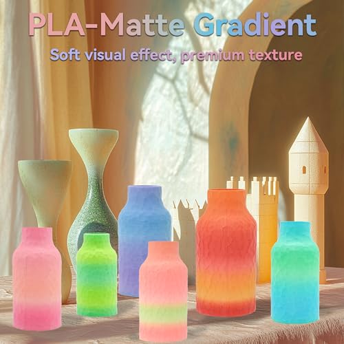 Image of Matte Tri Color Blue Purple Pink PLA 1.75mm 1kg 600mm /s 3D Printer Filament | Matte finish Tri Sky Blue Purple Pink Coextrusion Hide layer Rapid color change High Speed 1kg spool 2.2lb for Bambu Prusa