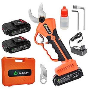Snoerloze Elektrische Snoeischaar 30mm, Instelbare Afschuifdiameter, 2 STUKS Reserve 21V 2000mAh Lithiumbatterij, 6-8…