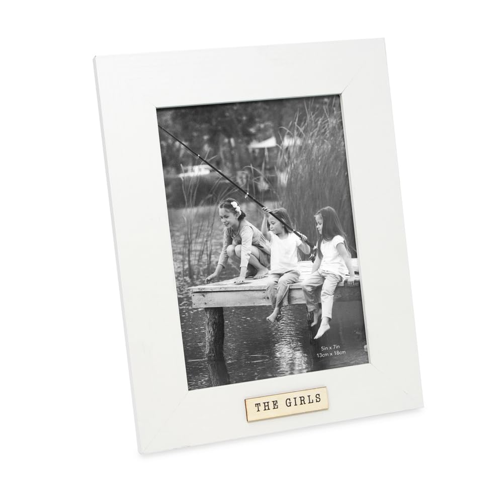 Cadre photo en bois "The Girls" Isaac Jacobs 12,7x17,8 cm blanc