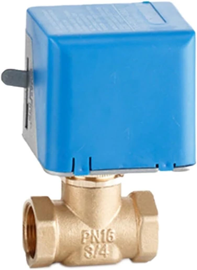 3/4 Inch Motorized Electric Brass Globe Valves 2 Wire AC220V Two Way Stop Shut-off Valve 1Pcs (Size : 3/4", Color : 220VAC)