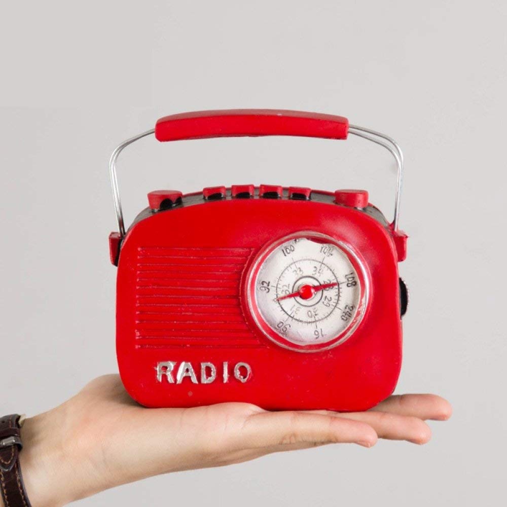 Petite statue radio rouge résine pour égayer un bureau terne et personnaliser votre voiture