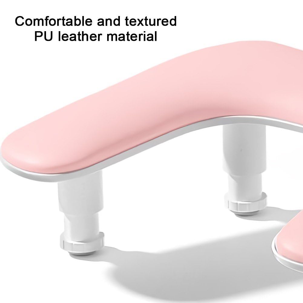 Cuscino poggiabraccia per manicure, U Shaped Nail Arm Rest PU Leather Multicolor for Art Salon(Pink)