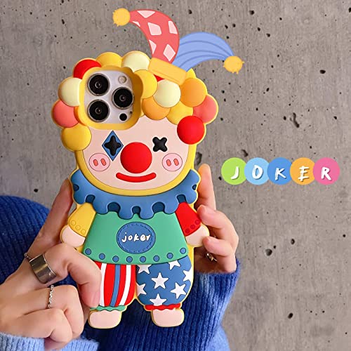 Yakvook For Iphone 12/12 Pro Case, Kawaii Clown Phone Cases 3D Silicone Cartoon Case Fun Apply To Iphone 12/12 Pro Cute Case Soft Rubber Shockproof Protective Case For Women Girls #TOP6