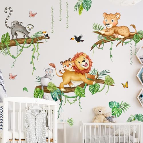 Vinilos decorativos animales de la jungla 35.43"x11.81" miniatura 4