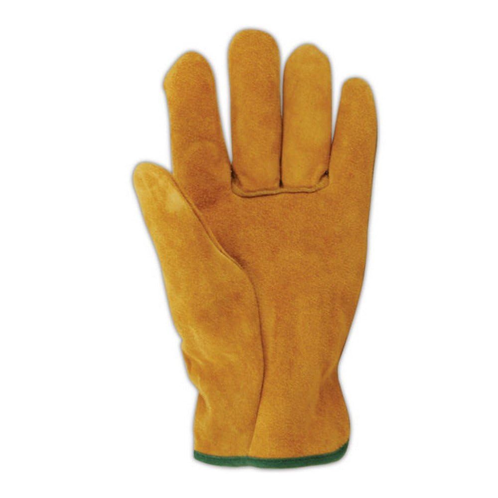 MAGID RoadMaster Leather Driver Gloves | Brown Leather Driver Gloves with a Straight Thumb & Slip On Cuff - Gunn Cut Pattern, Unlined, Medium (12 Pairs)