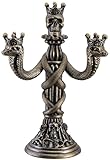 Matière : Chaks 13754, Chandelier Bronze Têtes de Mort et Serpent 3 Branches 30cm
