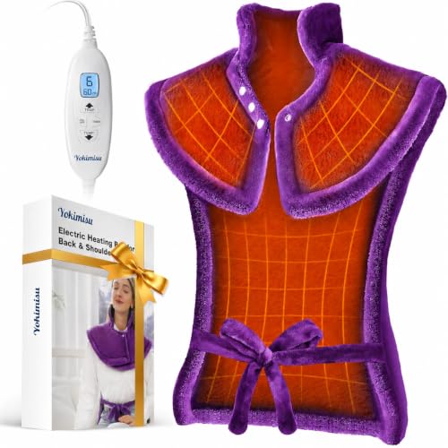 Yokimisu Heating Pad for Neck, Shoulders and Back Pain Relief, Fast Heating Wearable Electric...