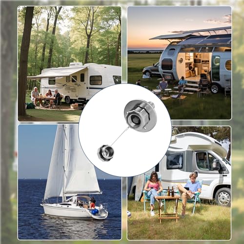 Image of All Metal RV City Water Inlet,City Water Inlet, with 90 Solid Brass Hose Elbow & 3 /4 inch GHT Quick Hose Connector, RV Water Inlet Replacement