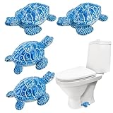 UNICRAFTALE 4 Stück Schildkröten Toiletten Bolzen Abdeckungen Meeresschildkröte Resin Deko Himmelblau Toilette Kappen Badezimmer Zubehör Bolzen Kappen 81x57x30mm Für Heimdekoration